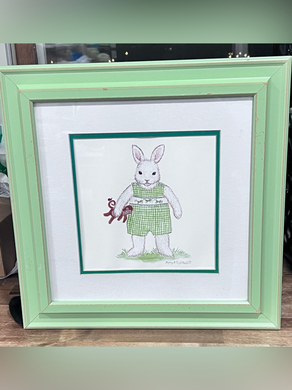 Kelly B. Rightsell Framed Bunny Art — video in listing